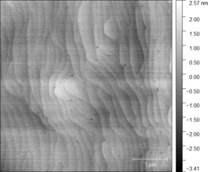 GaN surface topology under AFM